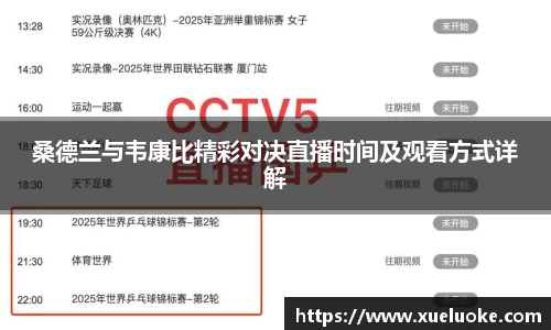 桑德兰与韦康比精彩对决直播时间及观看方式详解